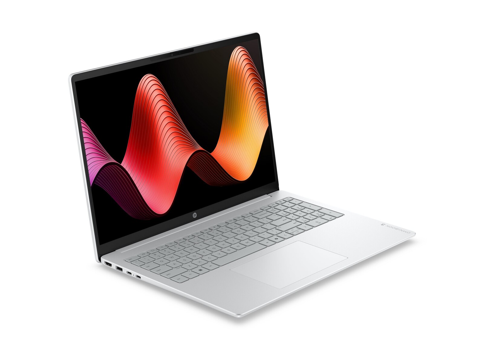 HP OmniBook 3 16-by0022nmx prenosnik z AMD Ryzen 5 40, 16-palčnim 2K zaslonom, 16 GB LPDDR5 pomnilnika, 512 GB PCIe SSD, grafično kartico AMD Radeon 610M, FreeDOS 3.0, v barvi Glacier Silver