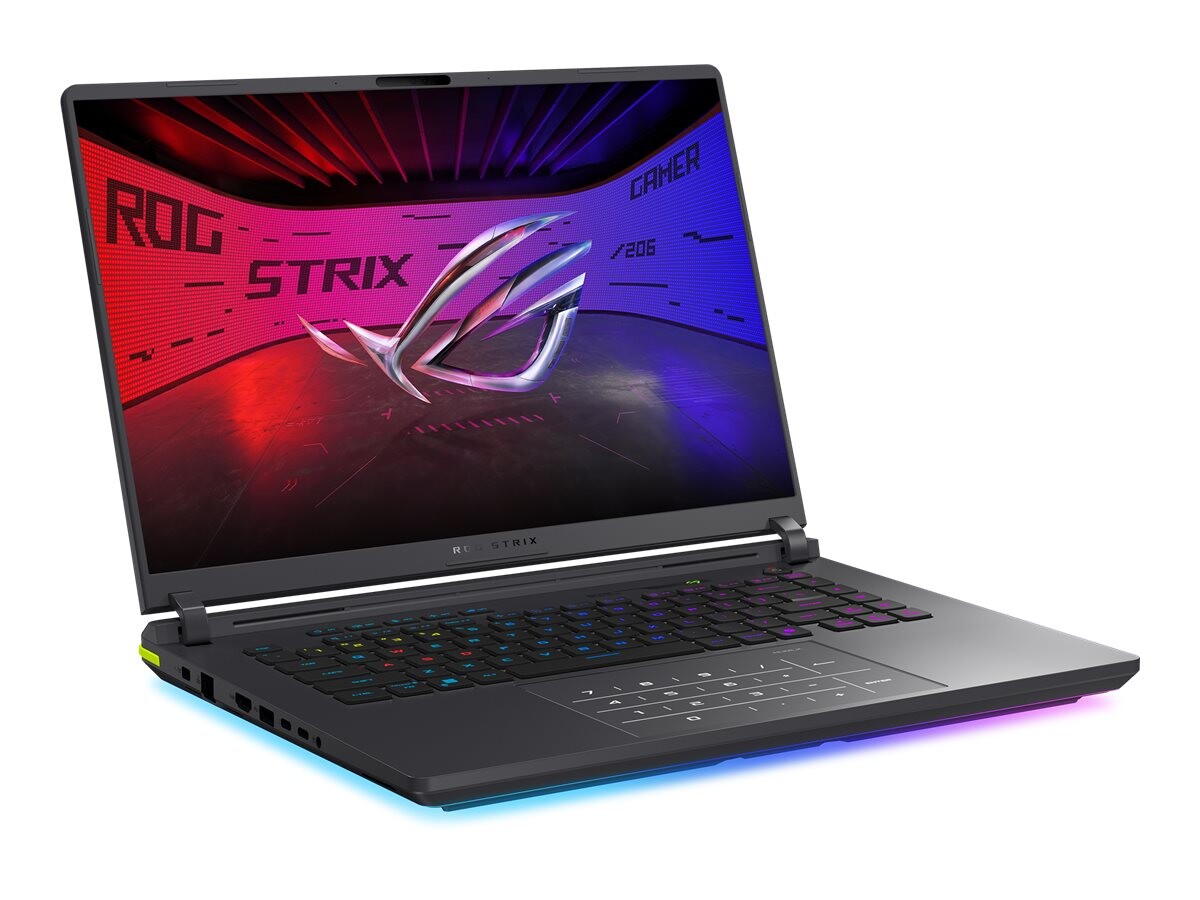 ASUS ROG Strix G615LM-TS265W prenosnik z Intel Core Ultra 9 290HX, 16-palčnim WQXGA zaslonom, 32 GB DDR5, 1 TB PCIe SSD, grafično kartico NVIDIA GeForce RTX 5060 in Windows 11 Home.