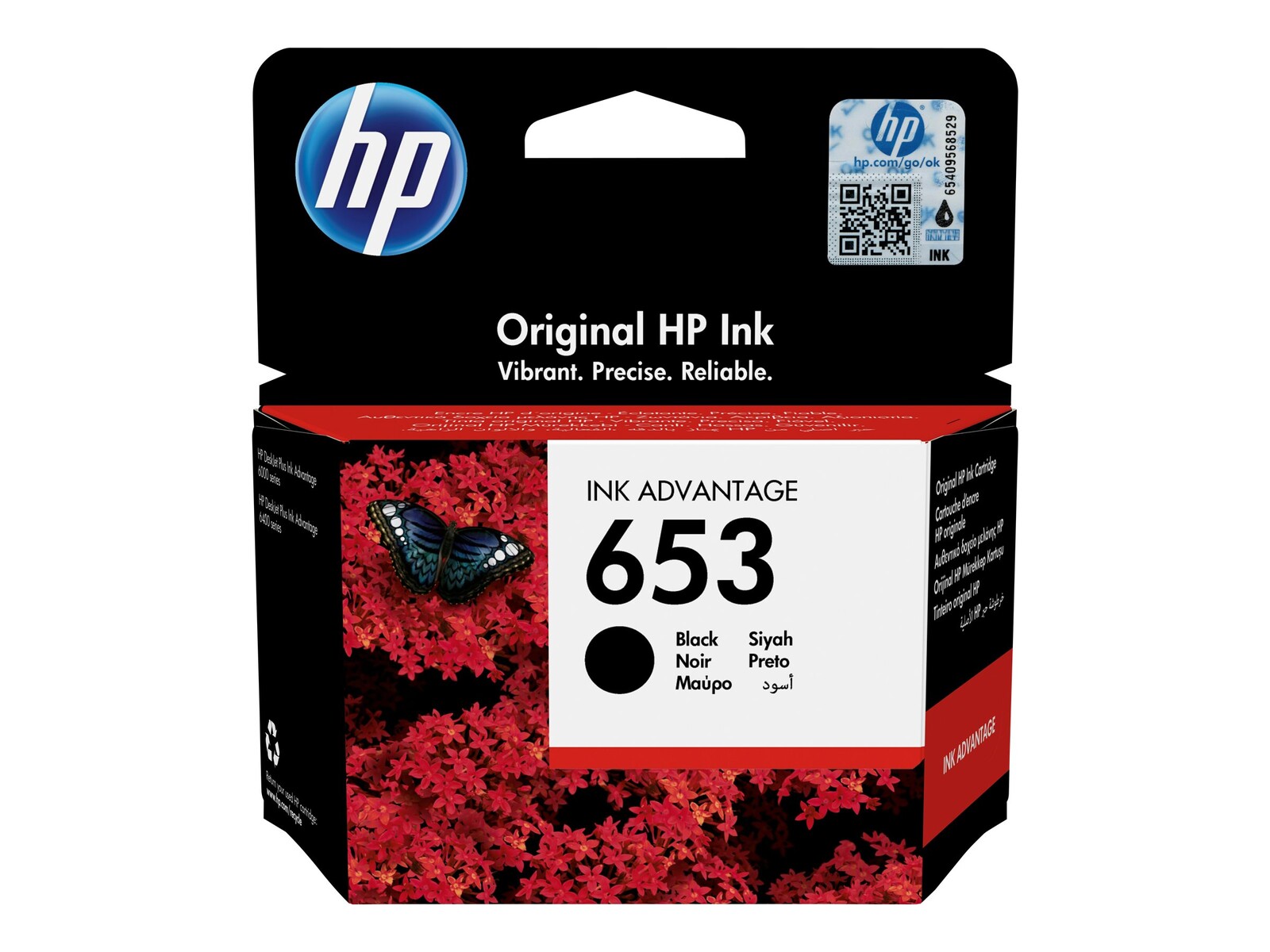 HP 653 originalna črna kartuša Ink Advantage