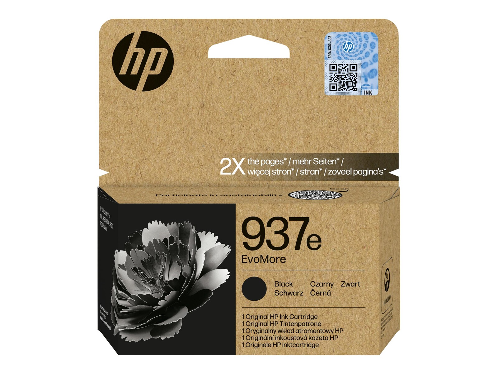 HP 937e EvoMore originalna črna kartuša