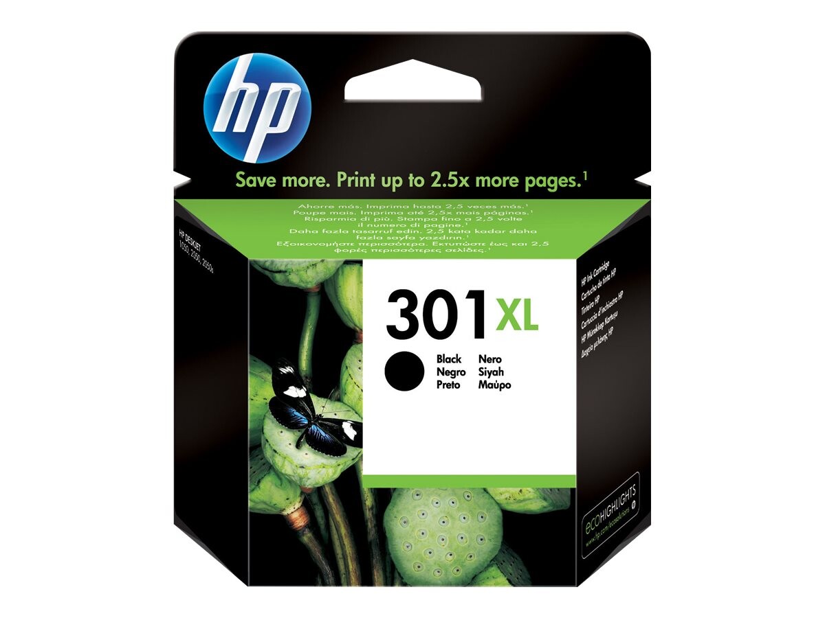 HP 301XL originalna kartuša s črnilom, črna, visoke zmogljivosti, 480 strani, 1 kos