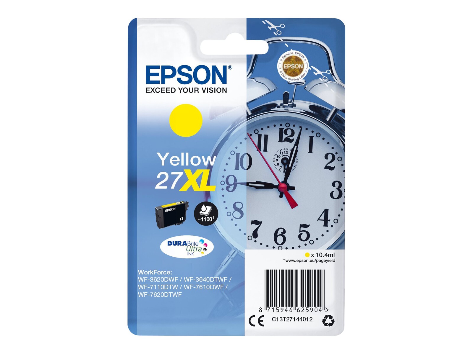 EPSON DURABrite Ultra črnilo 27XL, rumena, enojno pakiranje