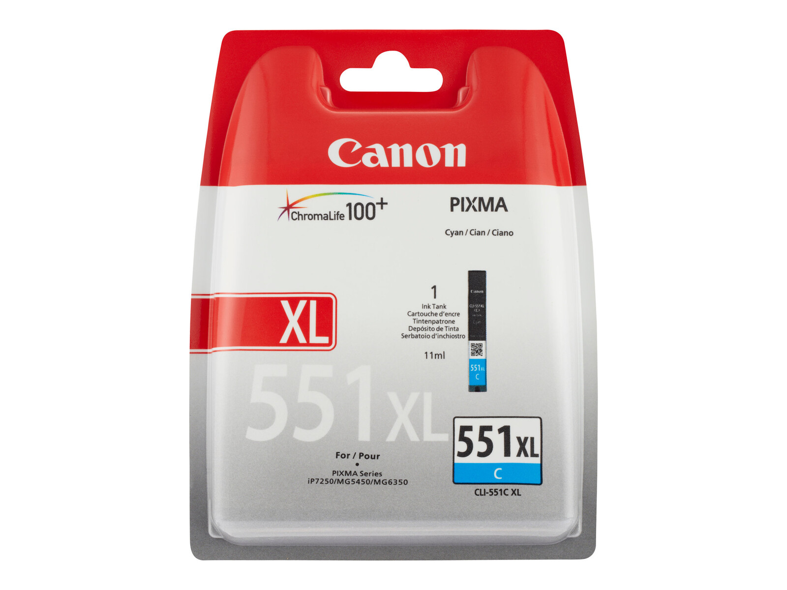 CANON 1LB CLI-551XLC črnilna kartuša, Cyan, visoke zmogljivosti, 700 strani, 1 kos (XL)