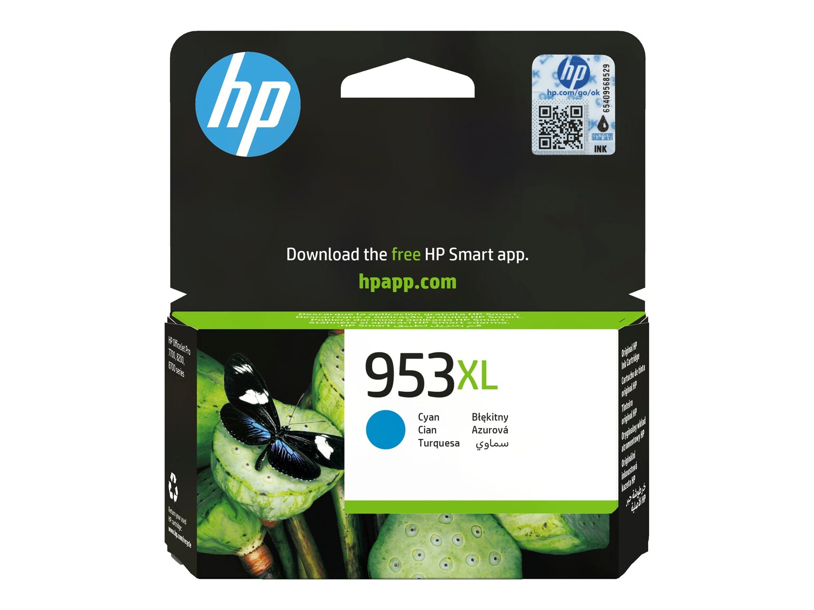 HP 953XL originalna kartuša s črnilom, cijan, visoke zmogljivosti