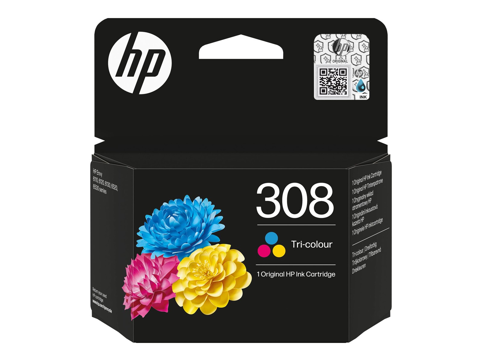 HP 308 originalna tri-barvna kartuša s črnilom