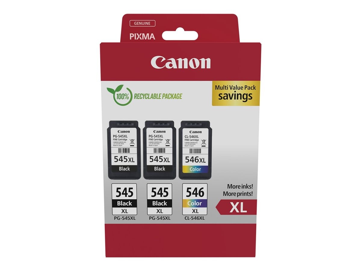 CANON PG-545XL x2 / CL-546XL kartuše s črnilom, komplet 2× črna + 1× barvna