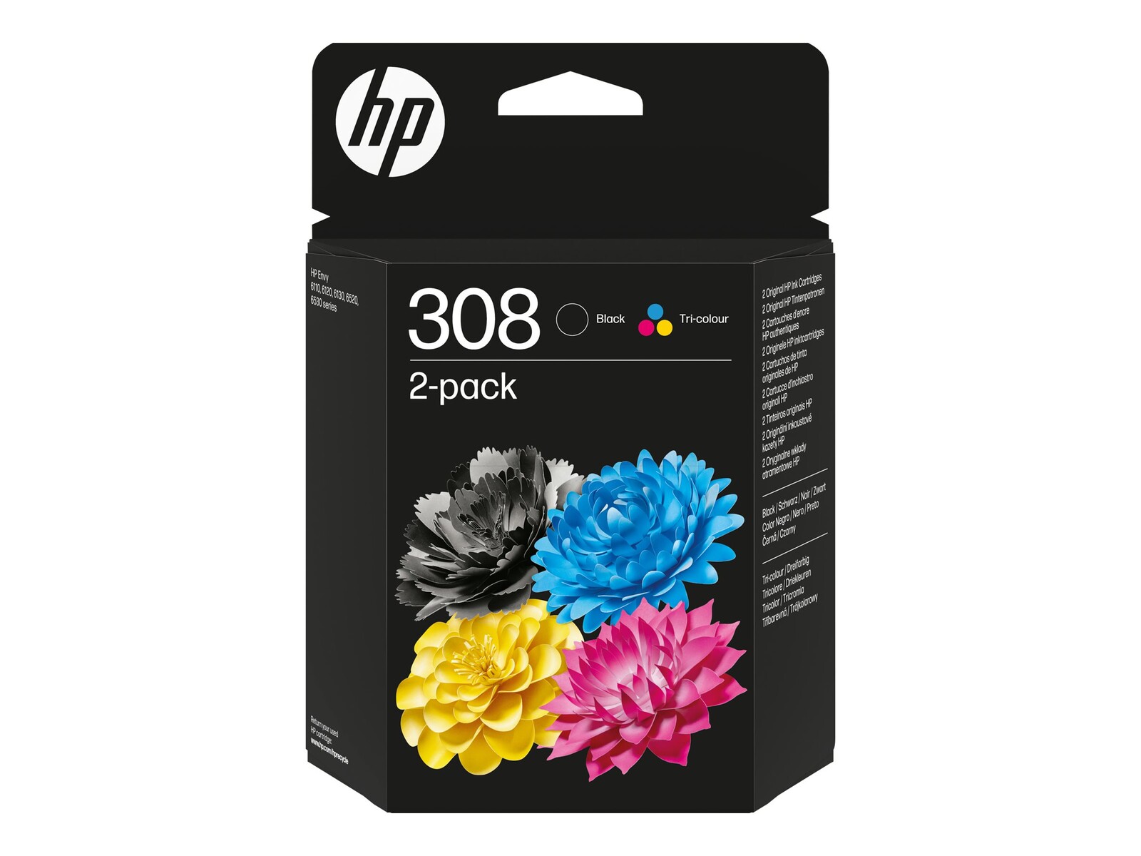 HP 308 originalne kartuše s črnilom, črna in tri-barvna, komplet 2 kosa