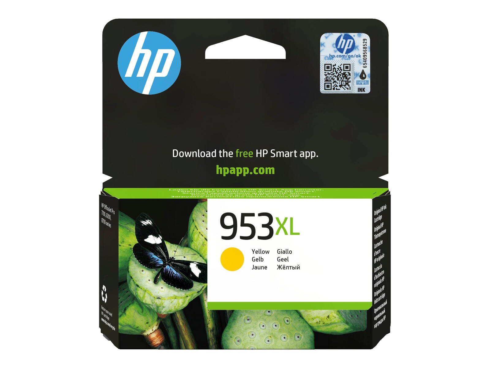 HP 953XL originalna rumena kartuša s črnilom z visoko zmogljivostjo