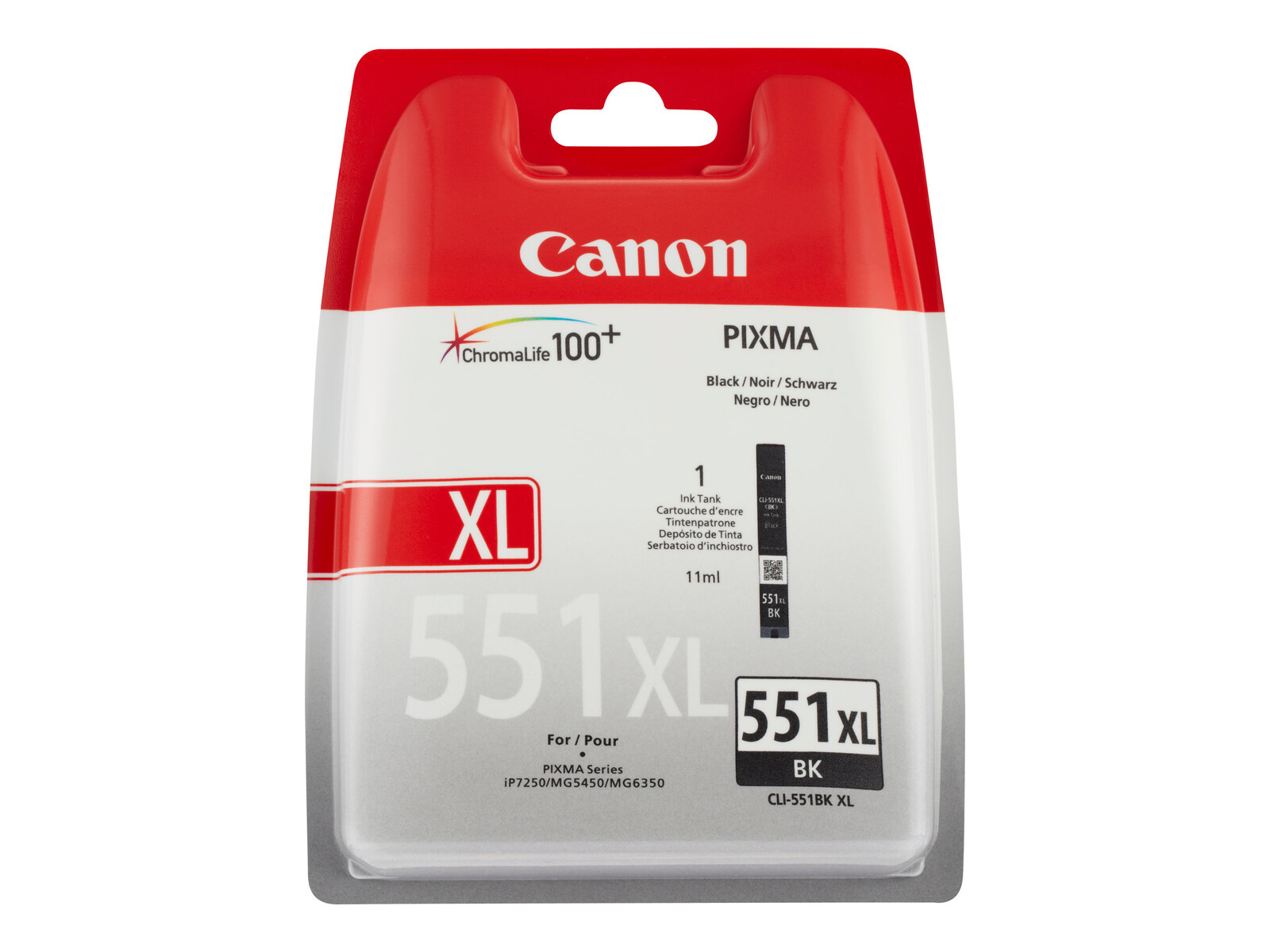 CANON črna kartuša CLI-551XLBK z visoko kapaciteto, 11 ml, do 4.425 strani, 1 kos (XL)