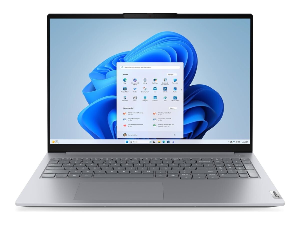 Prenosnik LENOVO ThinkBook 16 G9 z Intel Core 7 240H procesorjem, 16-palčnim WUXGA zaslonom, 32 GB RAM-a, 1 TB prostora za shranjevanje in integrirano UMA grafiko, z nameščenim operacijskim sistemom Windows 11 Pro, v barvi arctic grey ter s 3-letno garanc