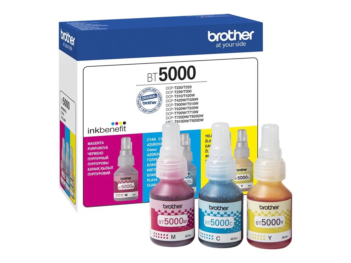 BROTHER BT5000 vrednostni paket stekleničk črnila 1× C/M/Y