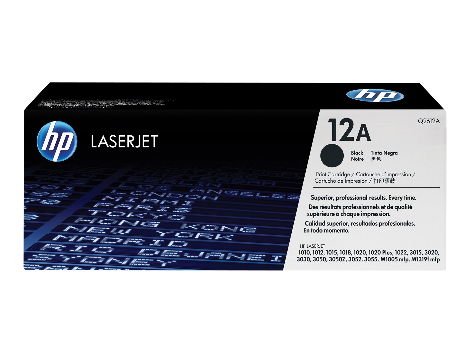 Originalna kartuša s tonerjem HP 12A za tiskalnike LaserJet, črna, standardna zmogljivost 2.000 strani, 1 kos