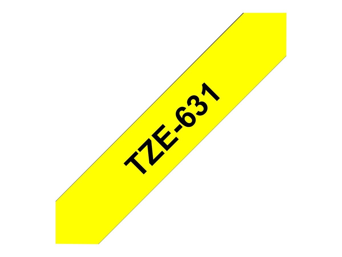 BROTHER TZE-631 črno na rumeni 12 mm