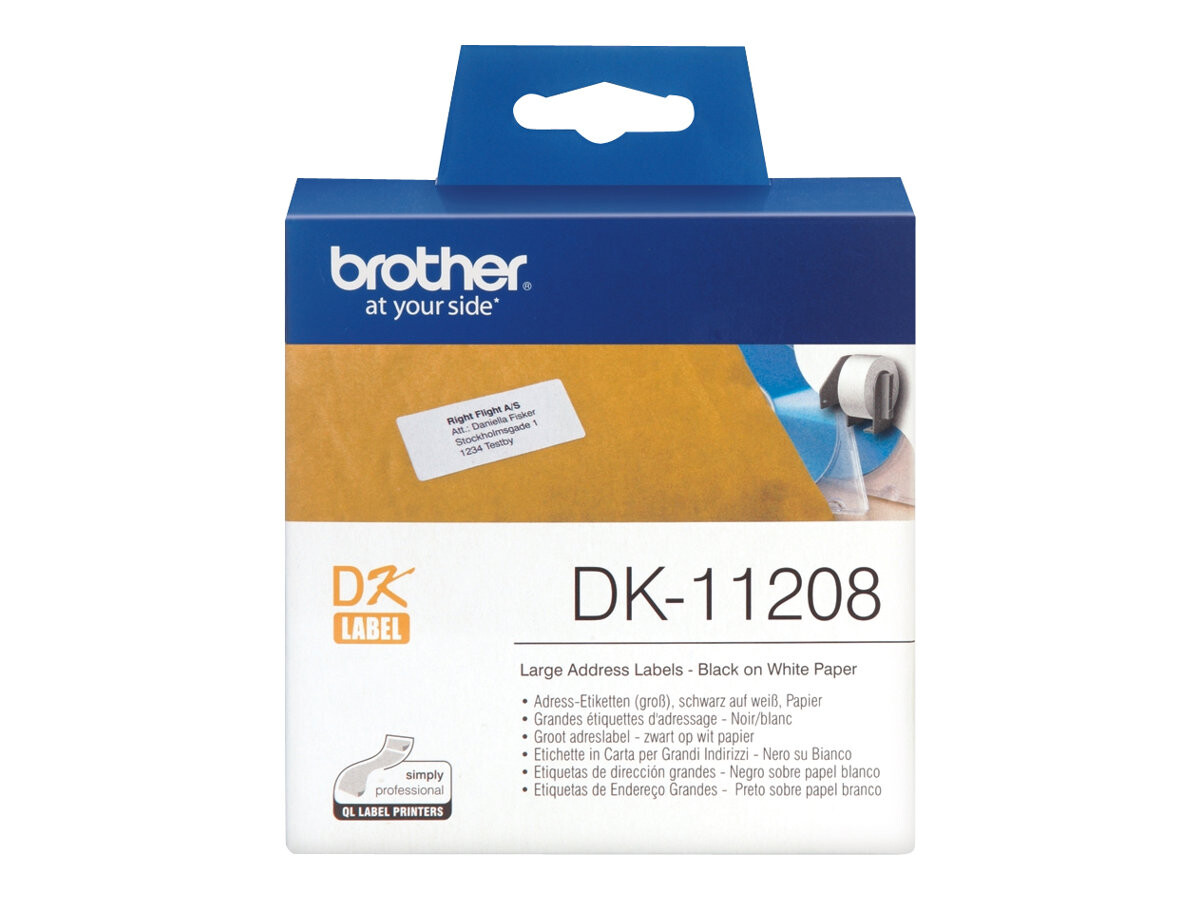 BROTHER DK11208 velika etiketa za naslove, 38 mm x 90 mm, 400 kosov