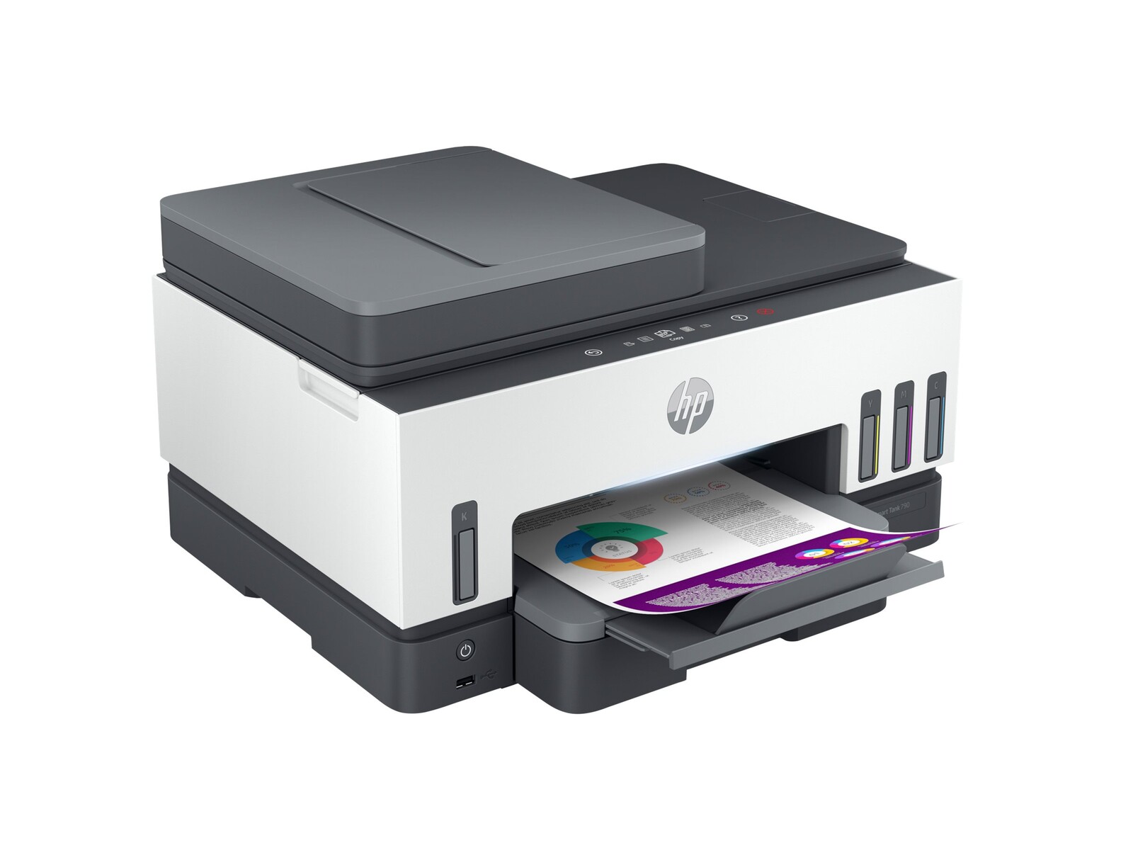 HP Smart Tank 790, vse-v-enem naprava A4 barvni, dvopasovni Wi-Fi, Ethernet, tiskanje, skeniranje, kopiranje, brizgalni tiskalnik, faks, 15/9 ppm
