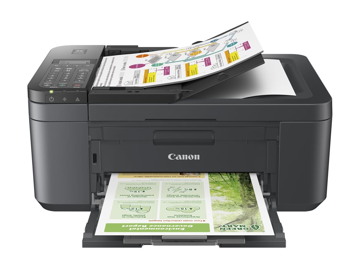 CANON PIXMA TR4755i barvni brizgalni večfunkcijski tiskalnik A4, 6.4 ppm (kopiranje), 8.8 ipm (tiskanje), kapaciteta 100 listov, USB, Wi‑Fi, črn
