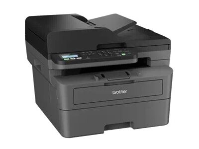 BROTHER MFCL2802DNYJ1 - večfunkcijski mono laserski tiskalnik, hitrosti tiskanja 32 strani/min, 128 MB pomnilnika, avtomatski dvostranski tisk, 2-vrstični LCD zaslon, pladenj za 250 listov, v kompletu toner za do 700 strani, povezljivost USB in LAN, ločlj